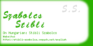 szabolcs stibli business card